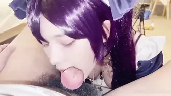 【美少女Cos】巨乳白虎黑丝嫩妹 假屌自慰不过瘾又口交勾引男友被狠狠操翻